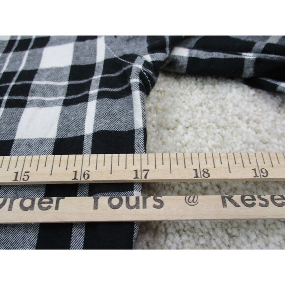 North Face Shirt Women Small Black White Flannel Plaid Outdoor Casual Button Up - Picture 9 of 11